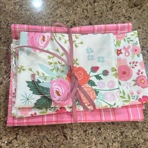 Floral Pink and White Riley Blake fabric, 2 yards